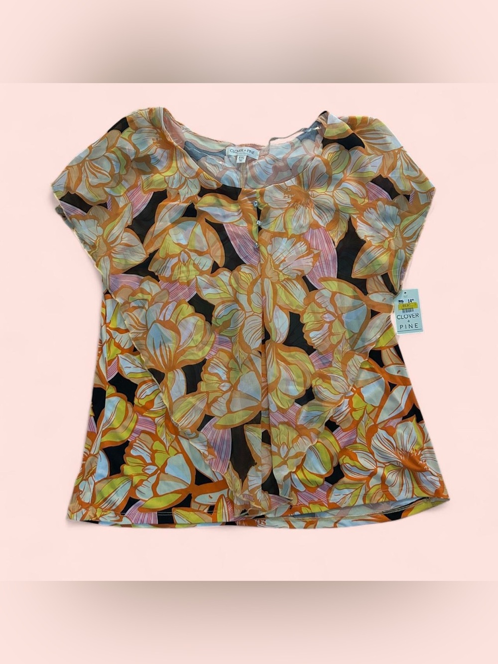 Women's Floral Short-Sleeve Top in Multicolor
